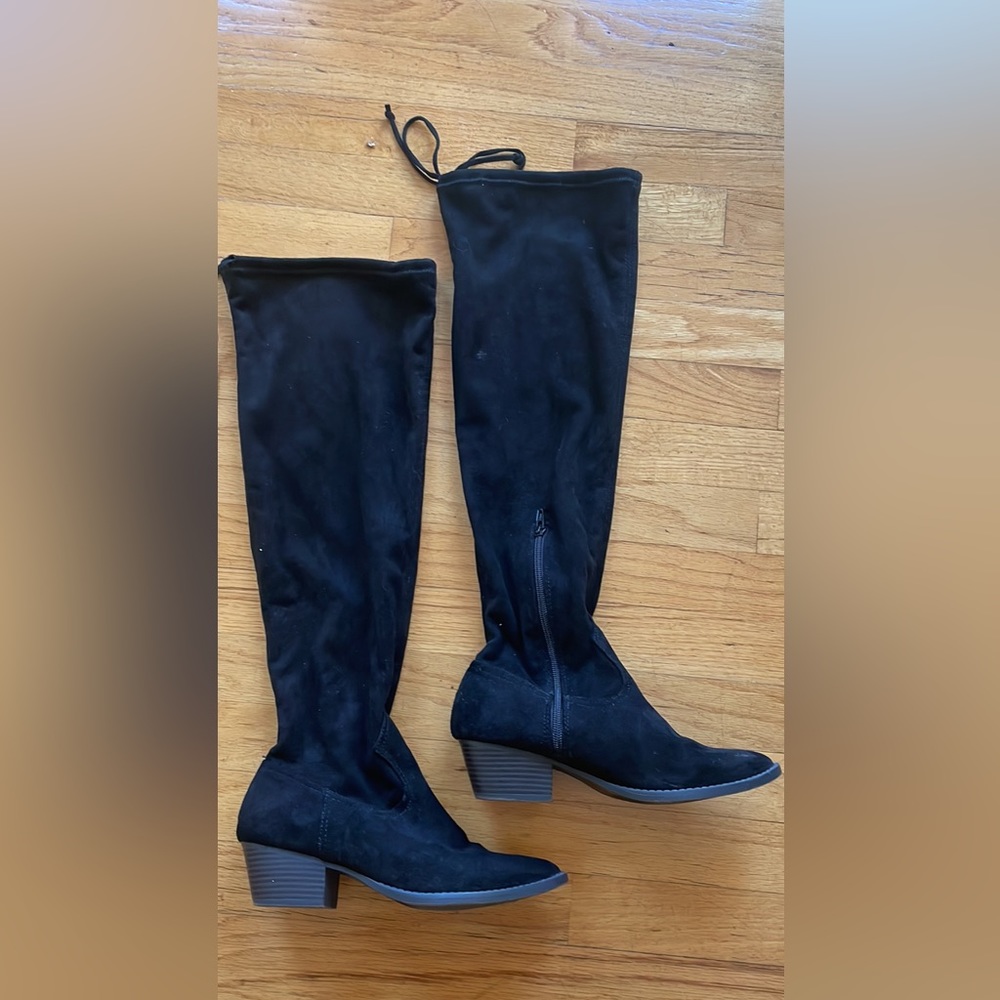 Over the knee black boots